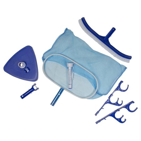 POOL CENTRAL Blue Assorted Pool Maintenance Cleaning Kit - 6 Piece 34219241